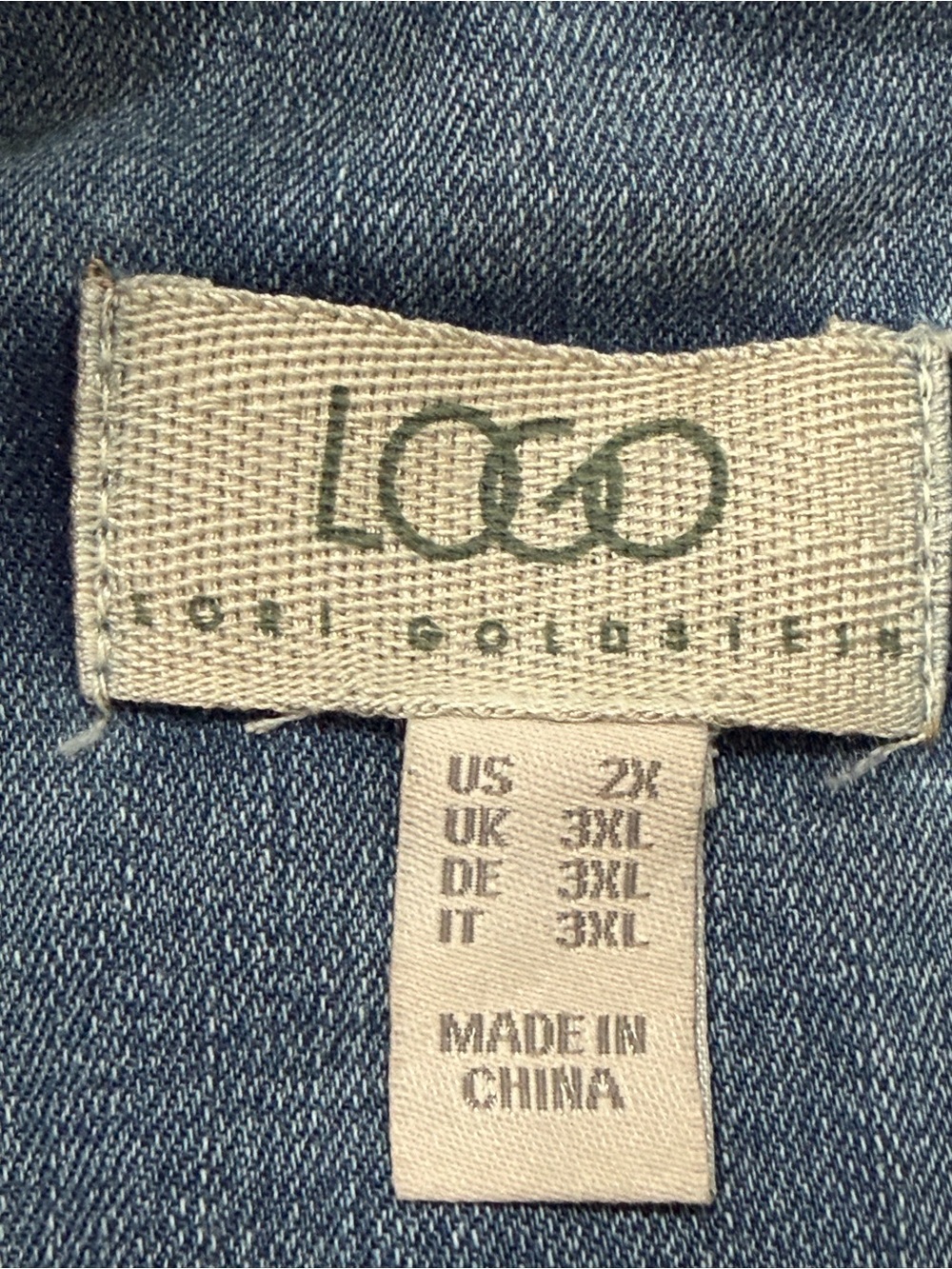 NWOT LOGO by Lori Goldstein Pleated Denim Jacket Light Wash 2X - Picture 3 of 8